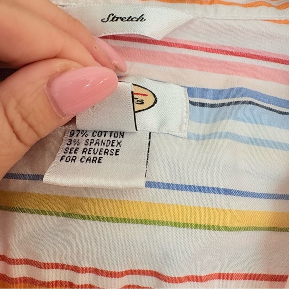 Talbots Women’s Multicolor Striped Cotton Button Down Shirt - Picture 5 of 7